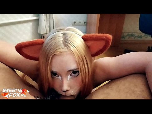 ❤️ Kitsune ngulu kontol lan cum ing dheweke tutuk Porno ing kita